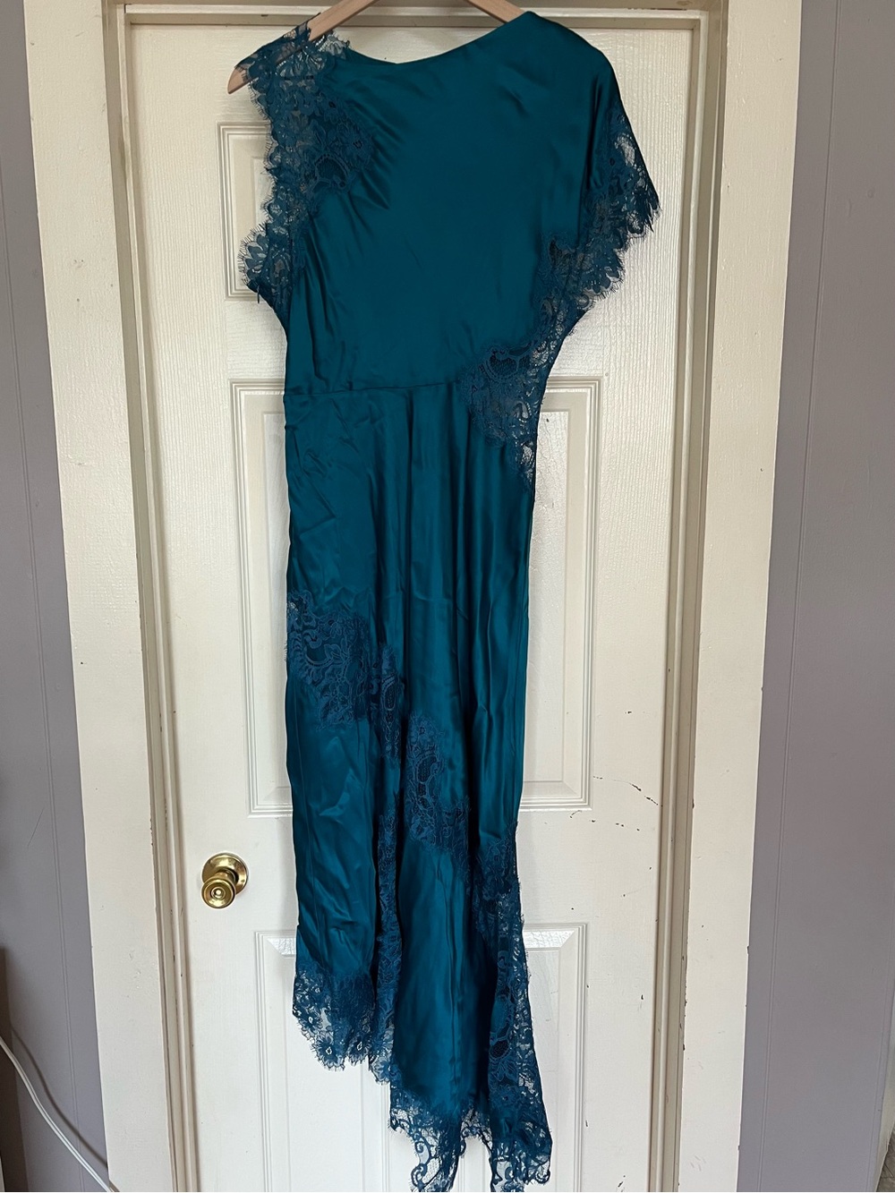 ALC Alessia Textured Satin And Lace Maxi Dress - Picture 12 of 15